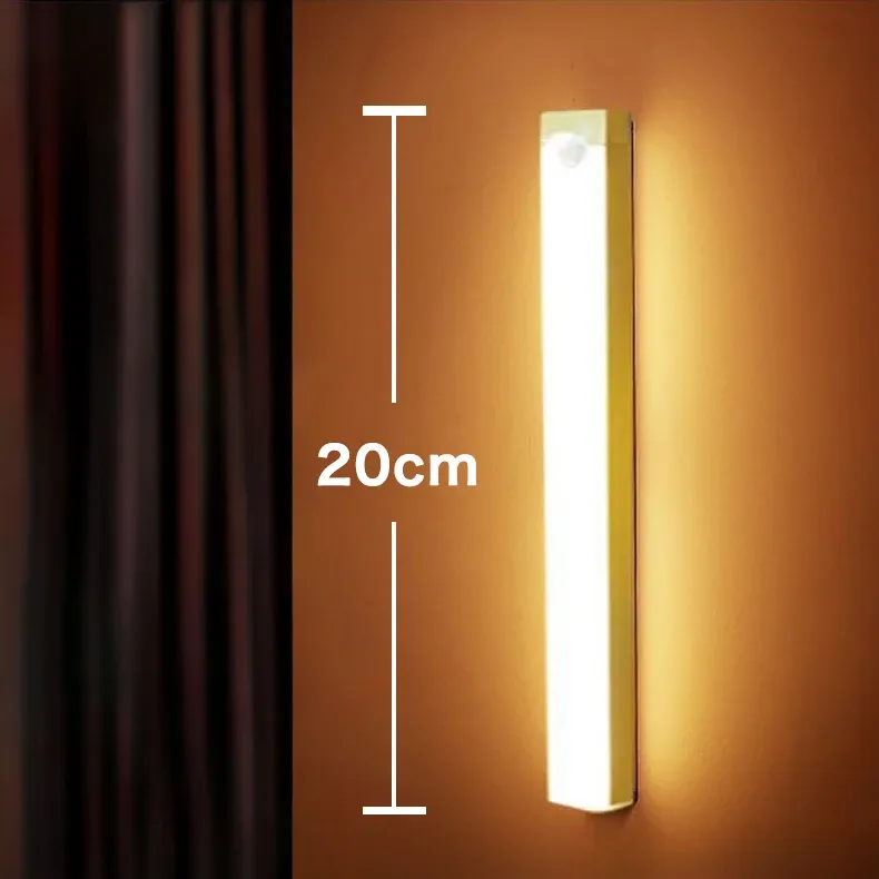Veilleuse LED à capteur de mouvement, rechargeable par USB, sans fil, 10 à 50 cm, pour maison, chambre, cuisine et salle de bain 7