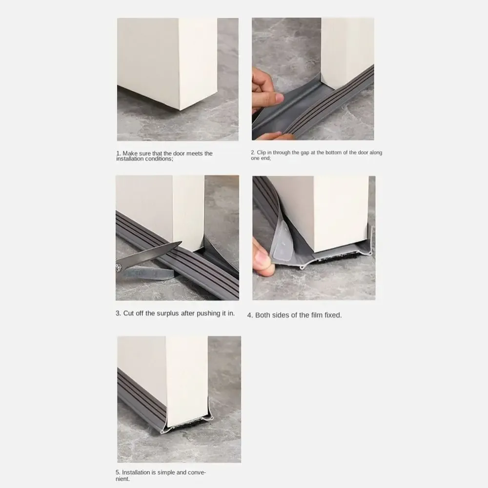 Bande d'étanchéité en PVC souple pour porte, insonorisante, anti-collision et auto-adhésive 2