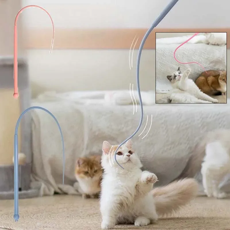 Bâton de teaser pour chat en silicone, vue d'ensemble