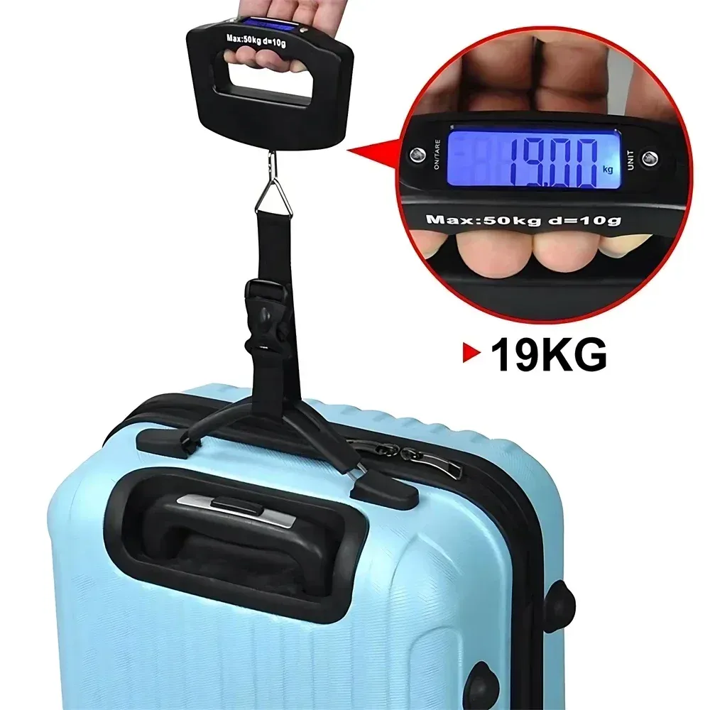 Balance électronique portable pour bagages 50 kg avec rétroéclairage et affichage numérique 6