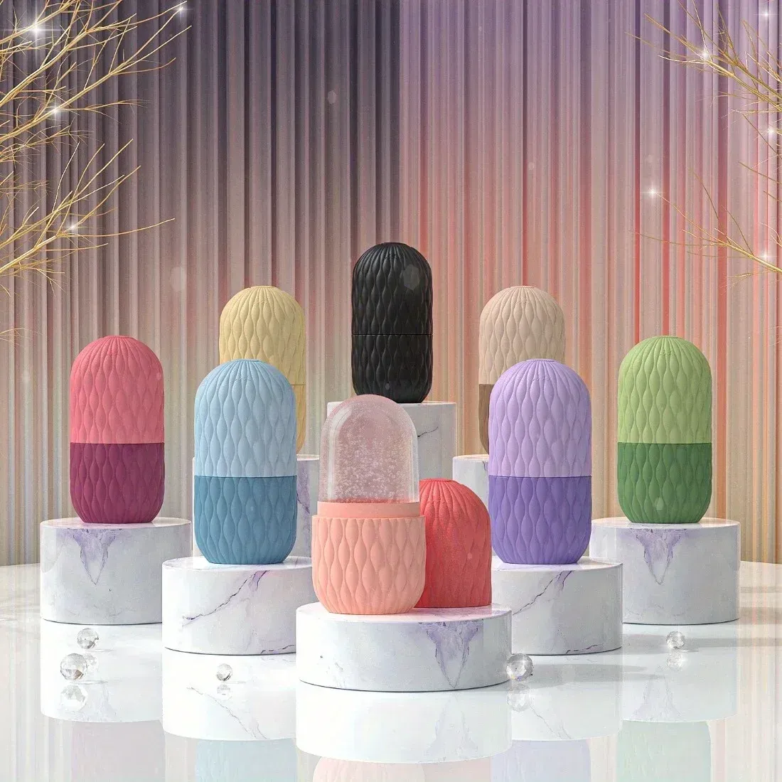 Rouleau à glace pour le visage en silicone réutilisable, outil de massage et de soin de la peau pour réduire l'apparence des pores 6