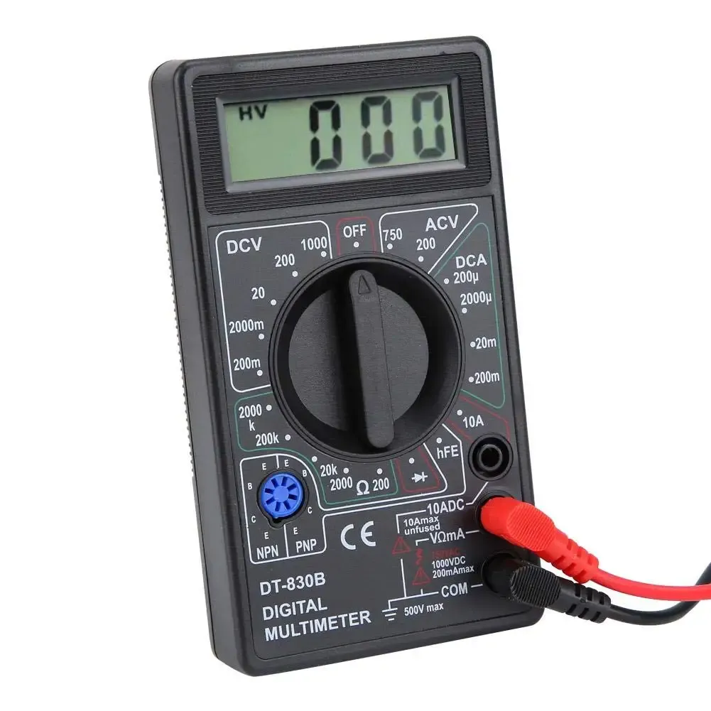 Multimètre numérique LCD DT830B – Mesure AC/DC jusqu'à 750 V et 1000 V, voltmètre, ampèremètre et testeur de résistance 2