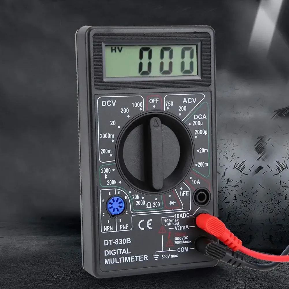 Multimètre numérique LCD DT830B – Mesure AC/DC jusqu'à 750 V et 1000 V, voltmètre, ampèremètre et testeur de résistance 4