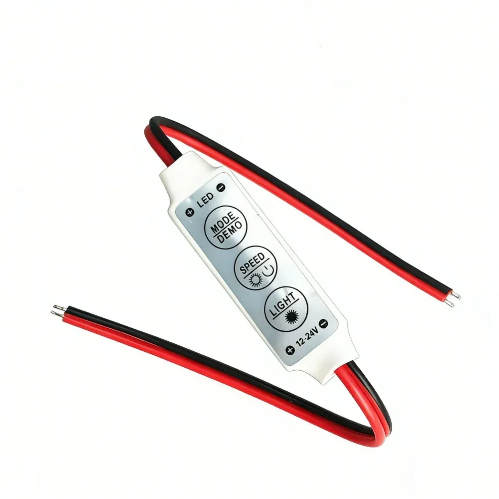Contrôleur mini variateur RF avec télécommande pour bande LED monochrome 5050 et 2835, compatible 5 V, 12 V et 24 V DC 4