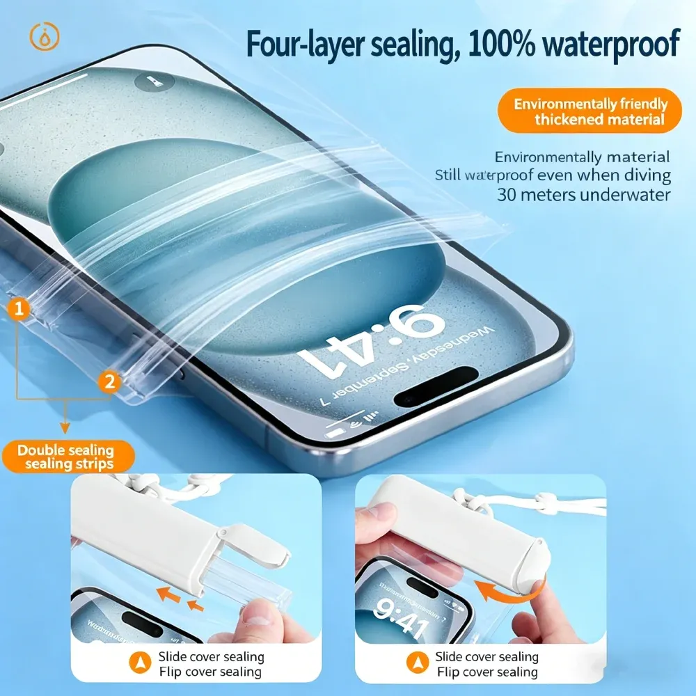Étui de protection étanche pour téléphone portable en TPU, vue d'ensemble