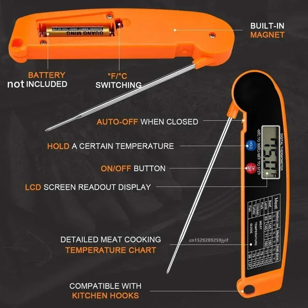 Thermomètre numérique de cuisine à sonde pour viande, eau et lait 4