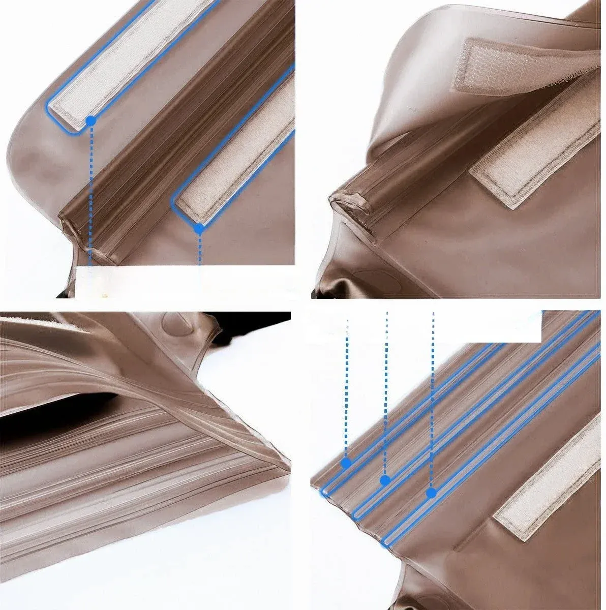 Pochette étanche pour téléphone à écran tactile, à trois couches scellées, adaptée à la natation, à la dérive et à la plongée 6
