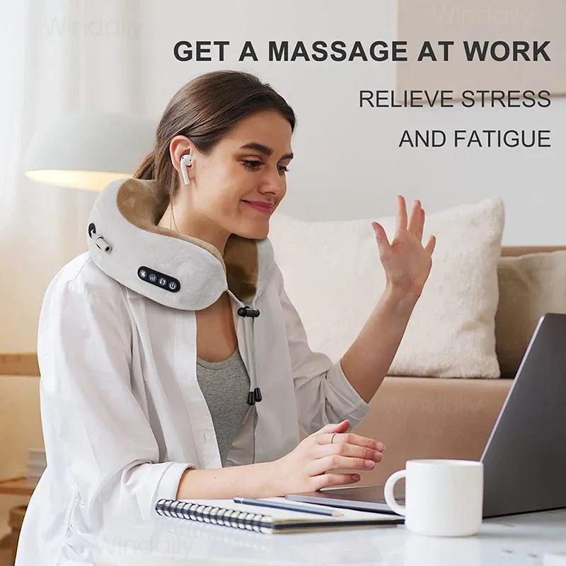 Coussin de massage cervical vue de profil