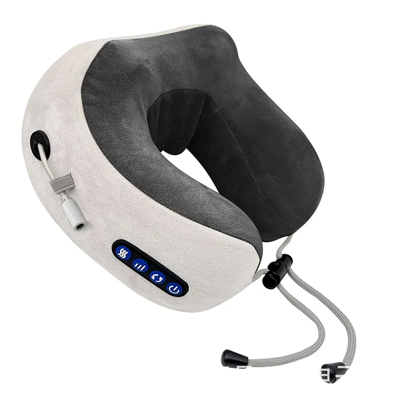 Masseur de cou électrique avec vibration thermique, pétrissage 3D, massage Shiatsu, oreiller en forme de U pour les épaules, soulagement des douleurs cervicales et de la fatigue 8