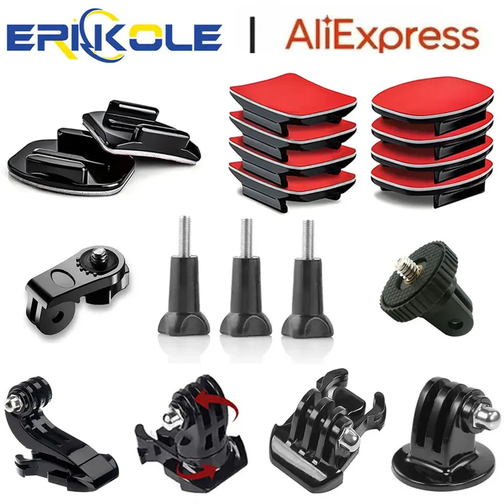 Kit d'accessoires pour caméra d'action : adaptateur de trépied à dégagement rapide et base de montage compatible GoPro, Insta360, AKASO, SJCAM et DJI