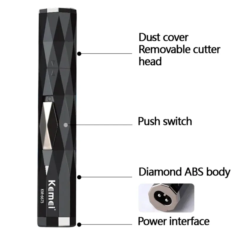 Tondeuse nez et oreilles rechargeable 2 en 1 Kemei, tondeuse à barbe et sourcils pour hommes 6