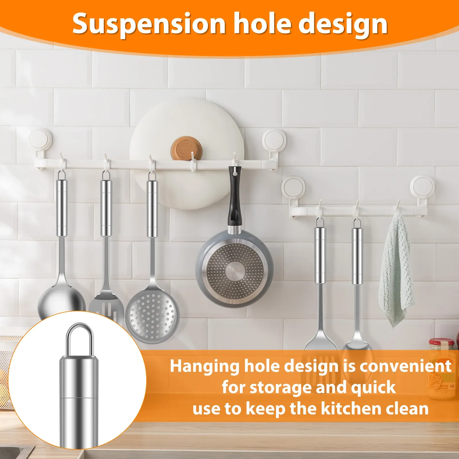 Ensemble d'ustensiles de cuisine en acier inoxydable, comprenant pelle, cuillère à soupe et spatule, 5 à 10 pièces 5