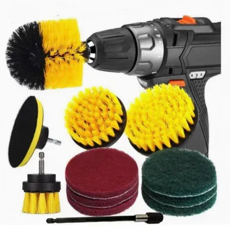 Ensemble de brosses de nettoyage sans fil, brosses à récurer en plastique pour salle de bain, cuisine, voiture et carrelage 2