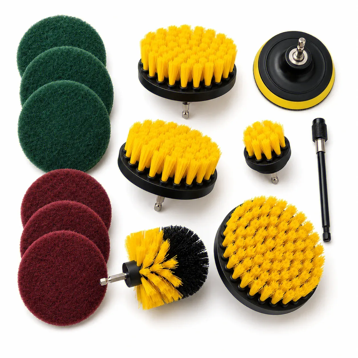 Détail des brosses de nettoyage en plastique