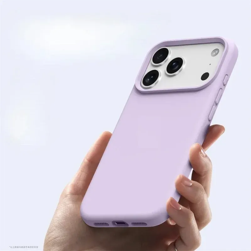 Coque de protection souple en silicone liquide magnétique compatible MagSafe, coloris uni, pour iPhone 17 Pro Max, 16, 15, 13, 17 Air 2