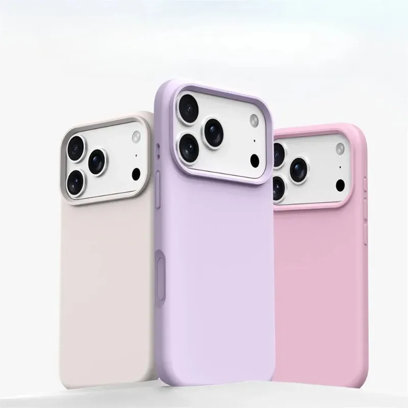 Coque de protection souple en silicone liquide magnétique compatible MagSafe, coloris uni, pour iPhone 17 Pro Max, 16, 15, 13, 17 Air 6