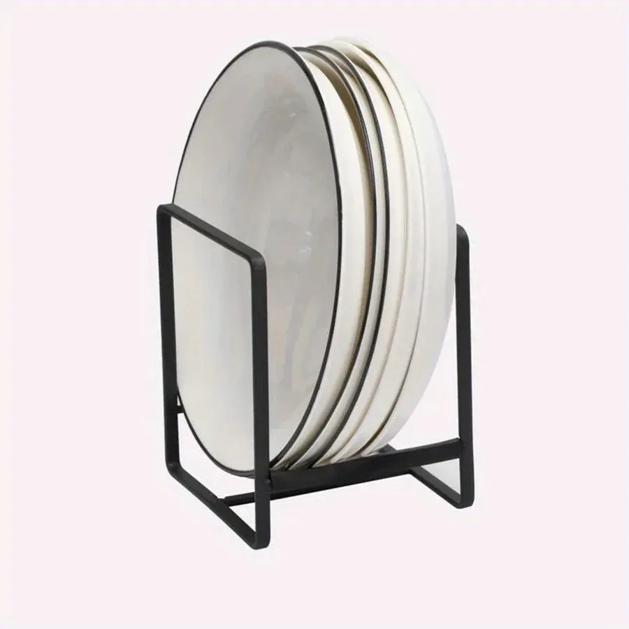 Porte-vaisselle vertical en acier inoxydable, compact, pour assiettes, planches à découper et couvercles de casseroles, organisateur de cuisine en métal 4