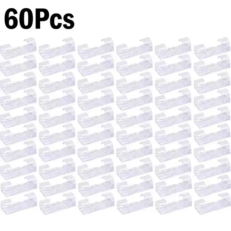 Clips adhésifs pour câbles, support mural transparent, organisateur de câbles pour bureau, voiture et maison 11