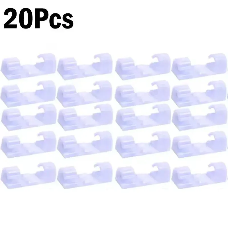 Clips adhésifs pour câbles, support mural transparent, organisateur de câbles pour bureau, voiture et maison 7