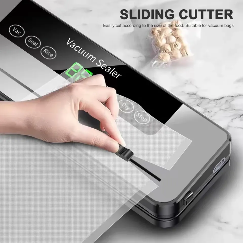 Machine sous vide électrique pour aliments avec commandes tactiles, compatible sec et humide, coupe-sac intégré 2