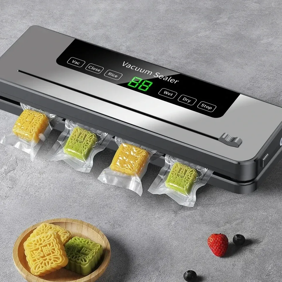 Machine sous vide électrique pour aliments avec commandes tactiles, compatible sec et humide, coupe-sac intégré 4