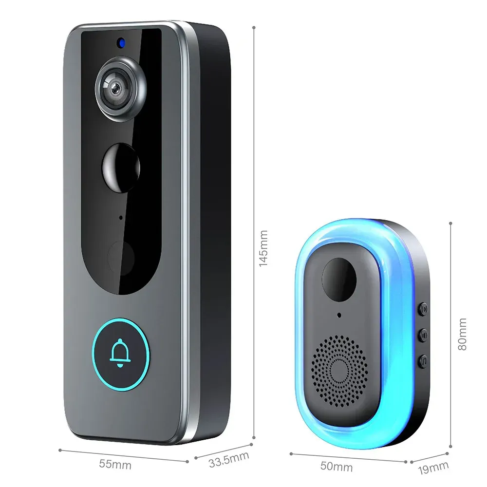 Sonnette vidéo intelligente Tuya Wi-Fi HD 1080P avec interphone bidirectionnel, étanche, compatible carte SD et stockage cloud 9