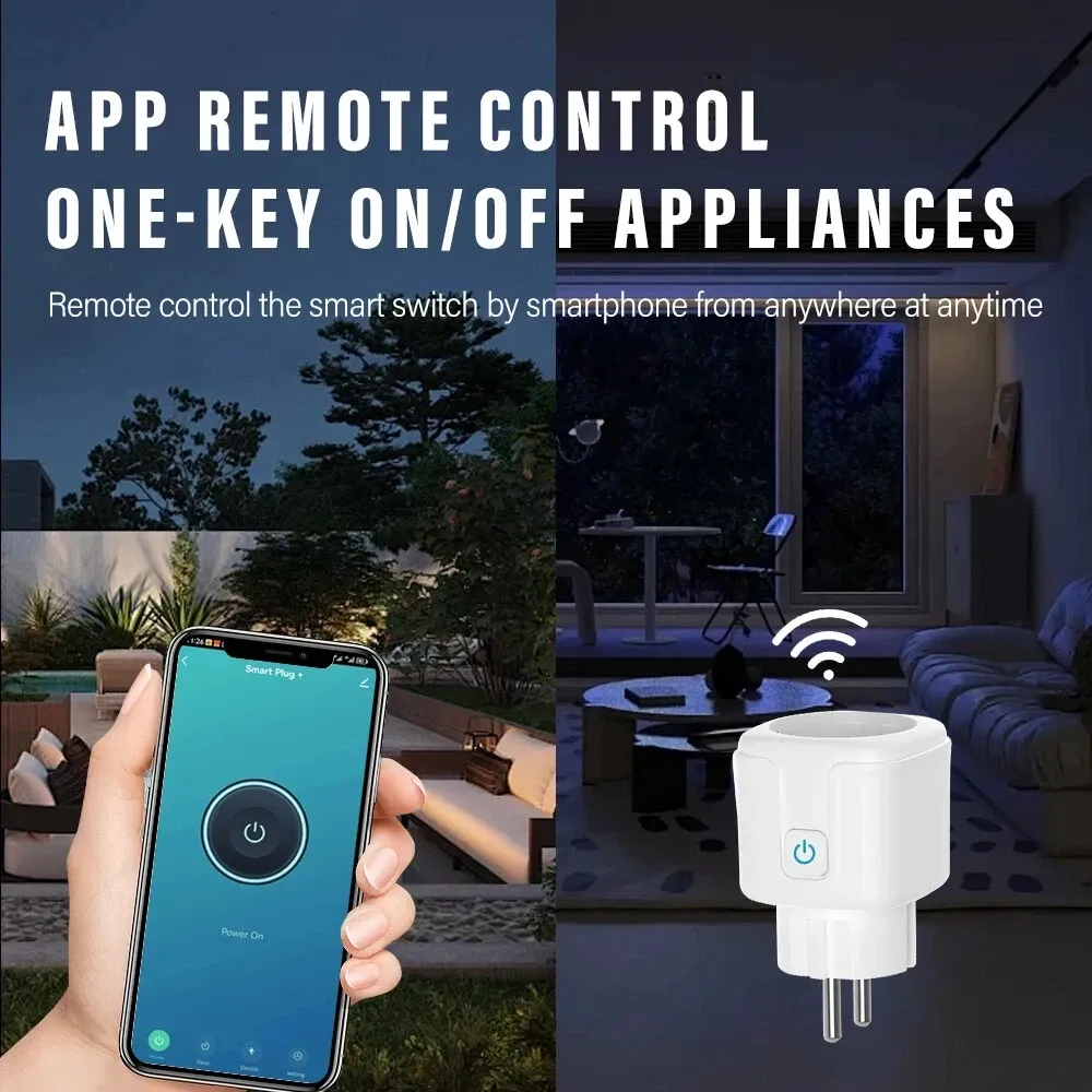 Prise connectée Wi-Fi ou Zigbee 3.0 (UE) avec mesure de consommation, pilotage à distance et compatibilité commande vocale pour appareils électroménagers 5