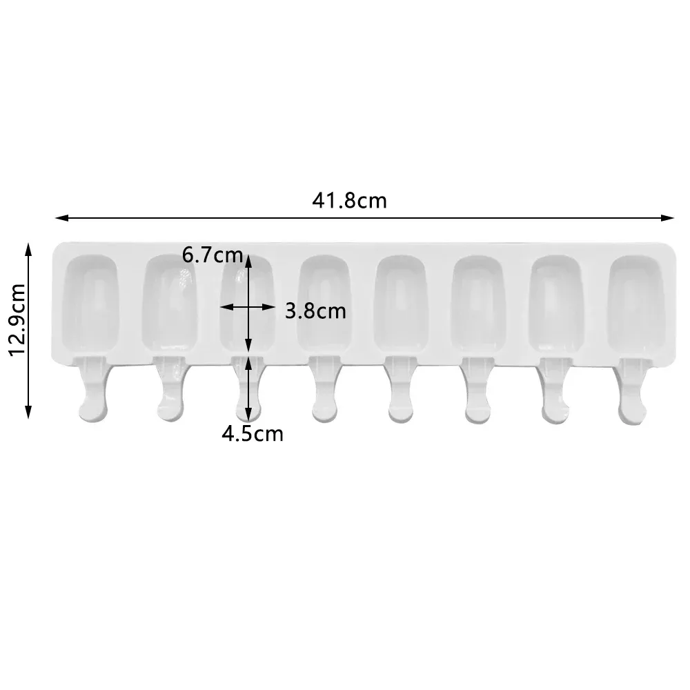 Moule à glace en silicone 8 cavités, moule Magnum en silicone, moule à glaçons DIY pour jus de fruits, plateau à glaçons, moule à bâtonnets glacés, accessoire de pâtisserie 13