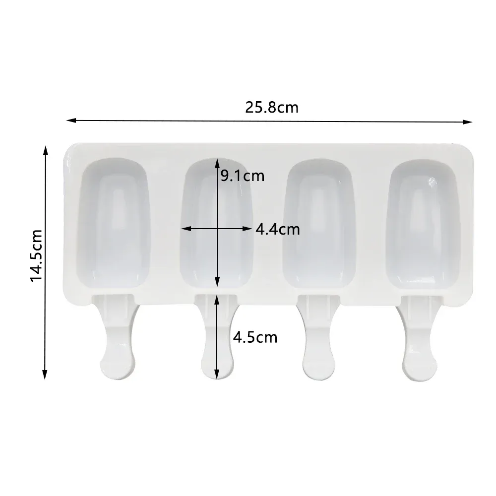Moule à glace en silicone 8 cavités, moule Magnum en silicone, moule à glaçons DIY pour jus de fruits, plateau à glaçons, moule à bâtonnets glacés, accessoire de pâtisserie 7