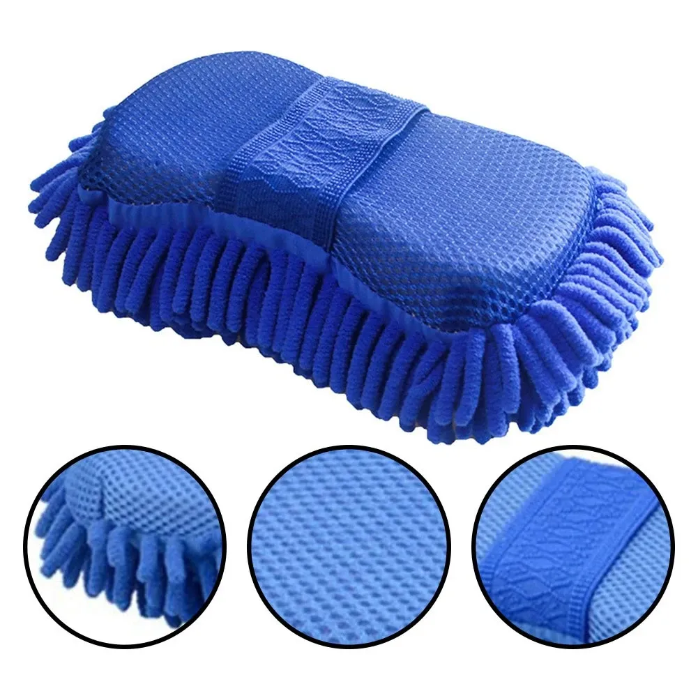 Éponge de lavage pour voiture en microfibre chenille, tampon de nettoyage multifonction pour détailing, 1 pièce 3