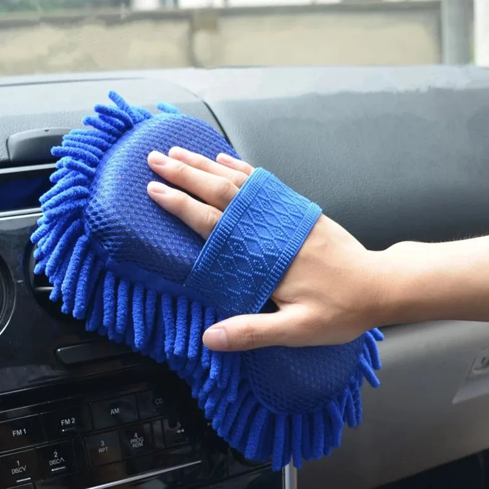 Éponge de lavage pour voiture en microfibre chenille, tampon de nettoyage multifonction pour détailing, 1 pièce 4