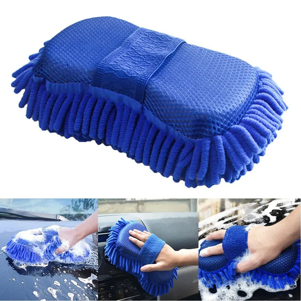 Éponge de lavage pour voiture en microfibre chenille, tampon de nettoyage multifonction pour détailing, 1 pièce 8