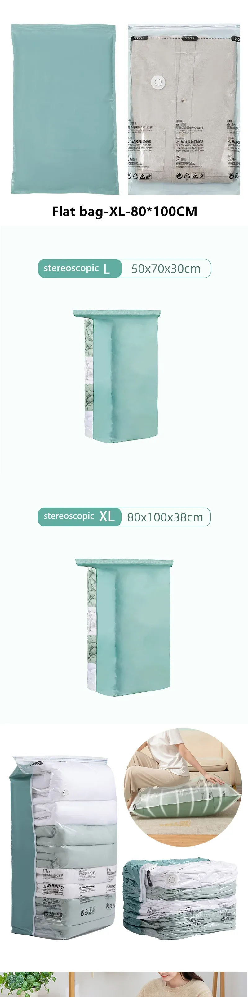 Détail du sac de rangement sous vide