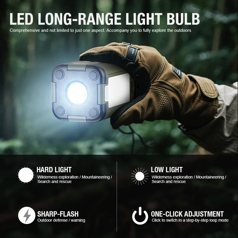 Lampe de camping LED portable rechargeable USB-C 5