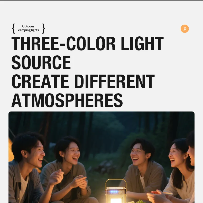Lampe de camping LED en pleine utilisation