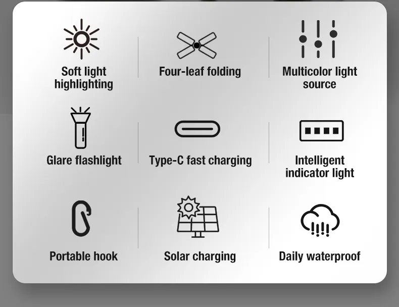 Lampe de camping LED suspendue en extérieur