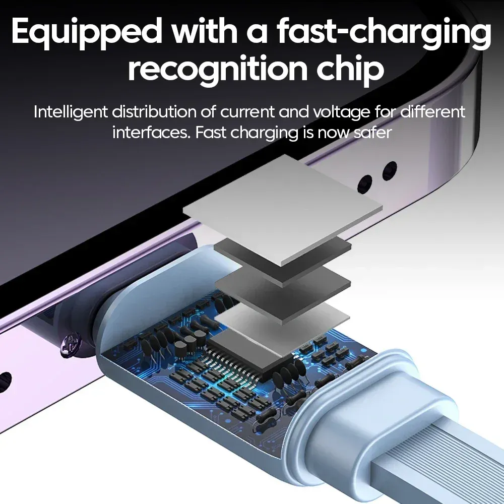 Câble USB Type-C rétractable 100 W, câble de charge rapide USB-A vers USB-C, câble de données pour smartphone iPhone, Samsung et Xiaomi 5