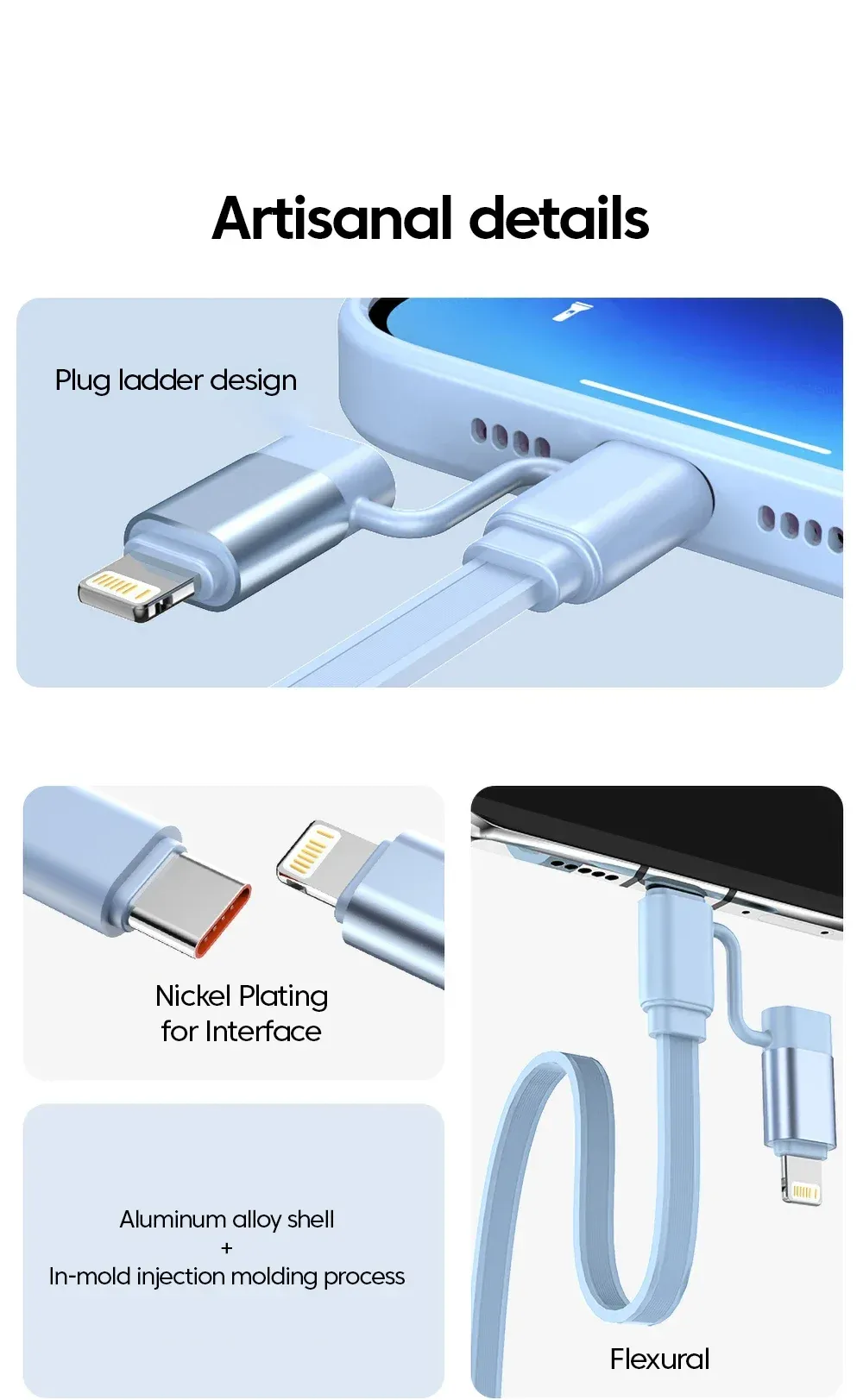 Câble USB Type-C rétractable, robustesse