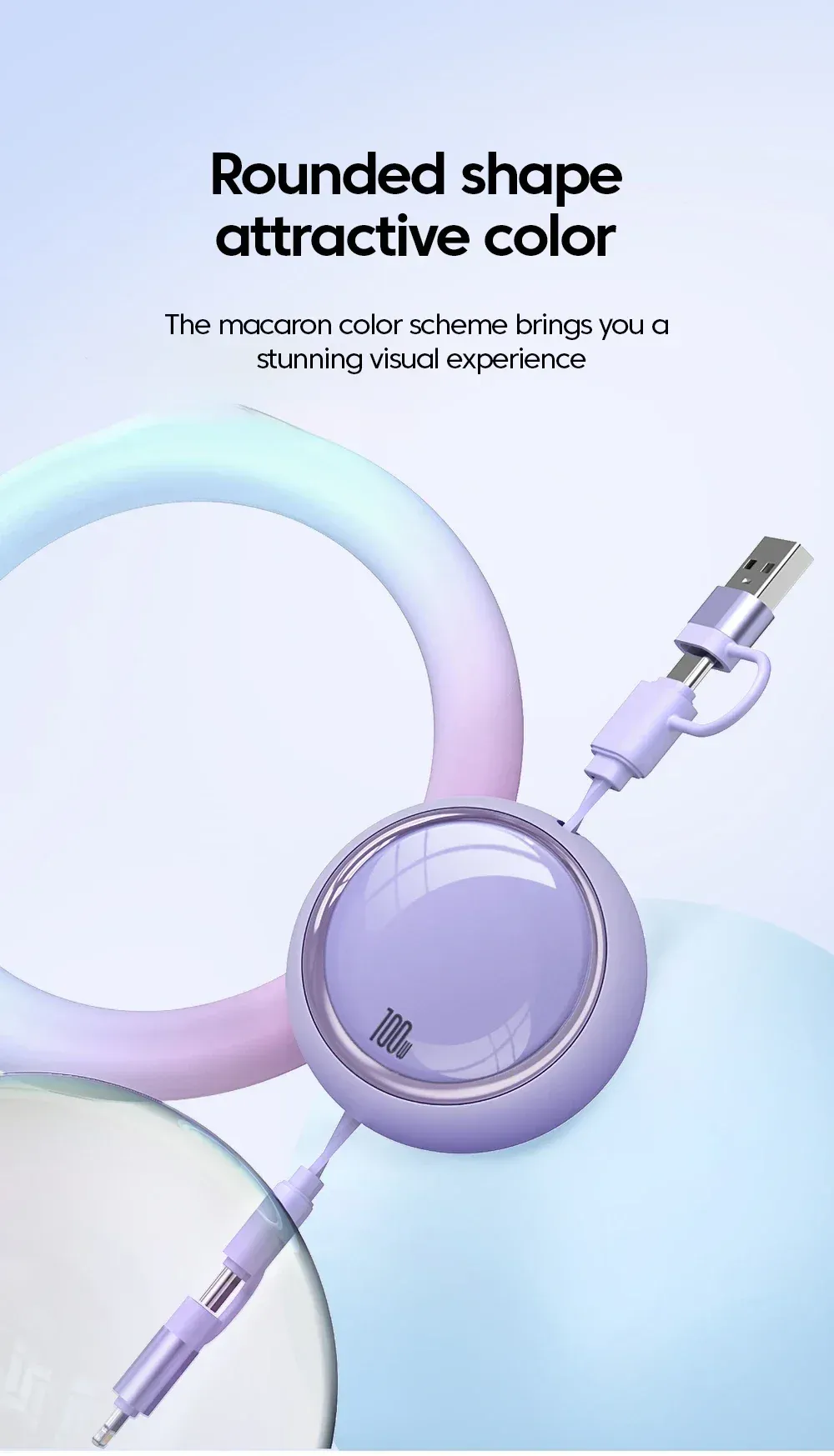 Câble USB Type-C rétractable, compatibilité