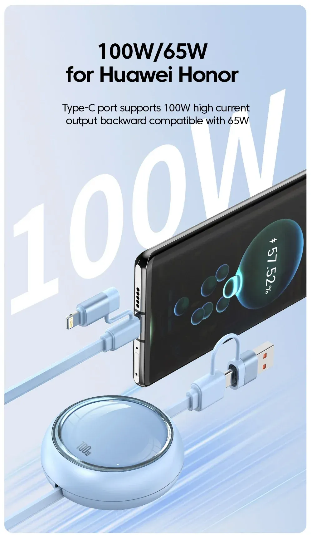 Câble USB Type-C rétractable, design