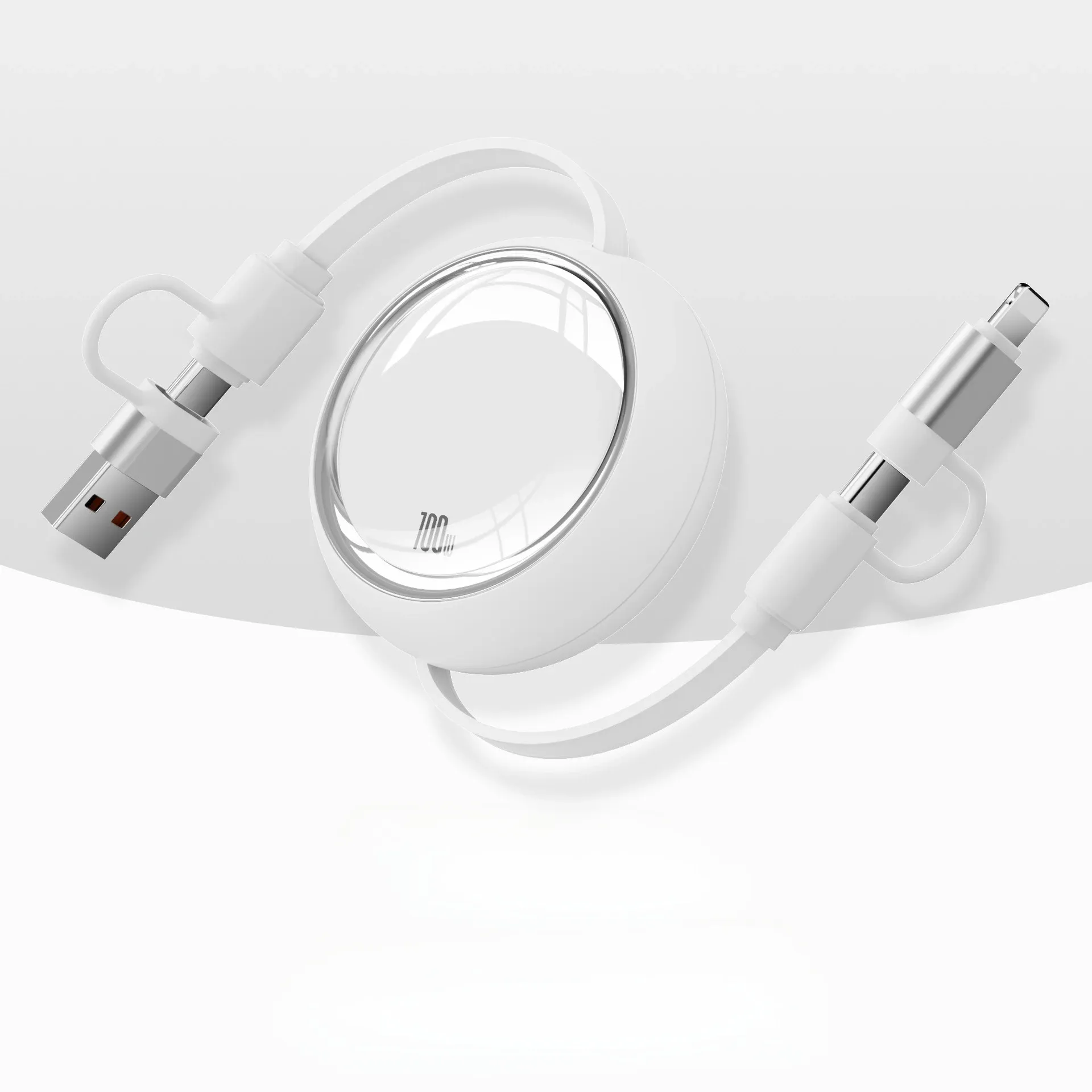 Câble USB Type-C rétractable 100 W, câble de charge rapide USB-A vers USB-C, câble de données pour smartphone iPhone, Samsung et Xiaomi 7