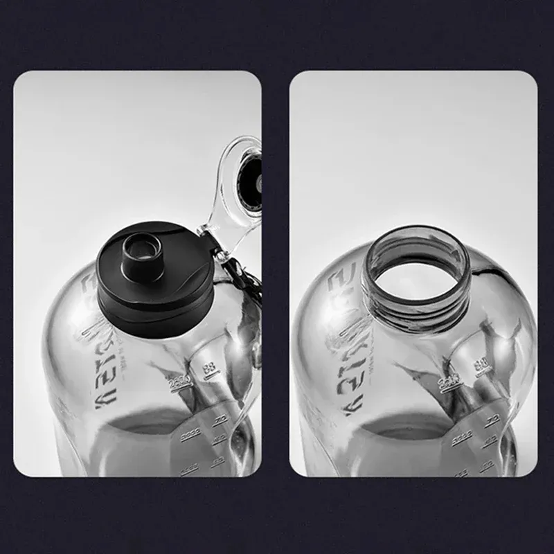 Gourde de grande capacité de 2 litres, bouteille d'eau de sport pour le camping et les voyages, sans BPA 5
