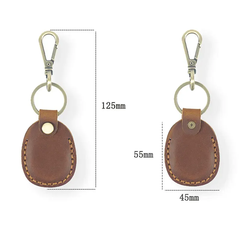 Porte-clés en cuir pour AirTag, étui de protection avec anti-perte, accessoire de localisation rétro, haute qualité 6