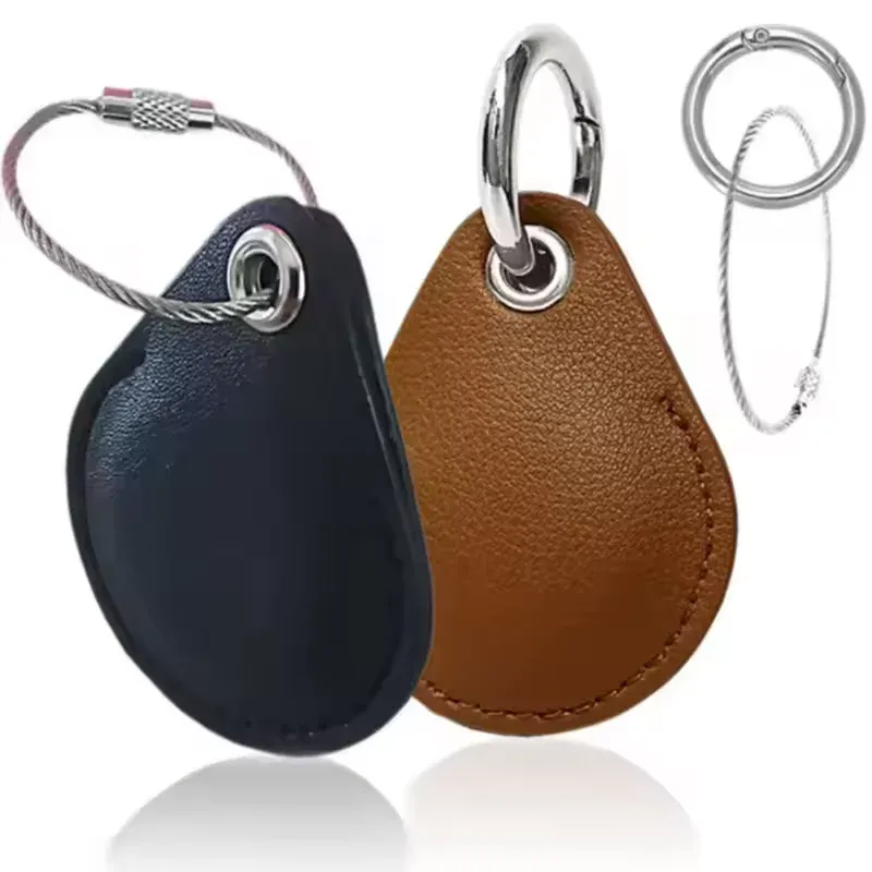 Porte-clés en cuir pour AirTag, étui de protection avec anti-perte, accessoire de localisation rétro, haute qualité 12