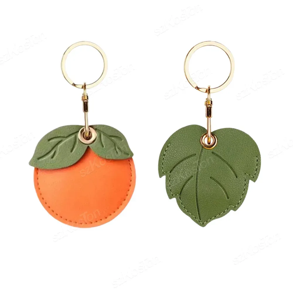 Porte-clés en cuir pour AirTag, étui de protection avec anti-perte, accessoire de localisation rétro, haute qualité 9