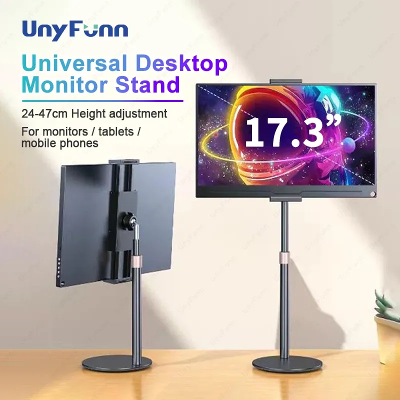 Support de moniteur portable à hauteur réglable pour tablette et téléphone, de 4,7 à 17,3 pouces