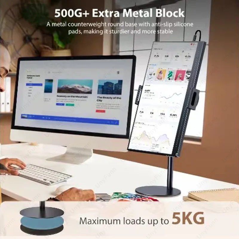 Support de moniteur portable à hauteur réglable pour tablette et téléphone, de 4,7 à 17,3 pouces 4