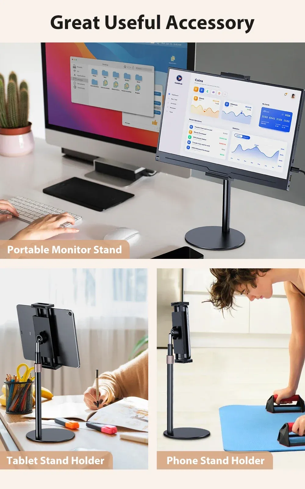 Support de moniteur en situation d'utilisation