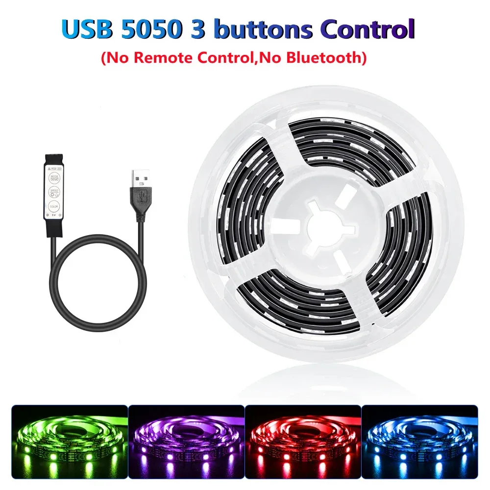 Bande Lumineuse LED Bluetooth RVB à 16 LED, Contrôle IR et par Application, USB, 5050, pour Chambre, Meuble TV et Salon 7