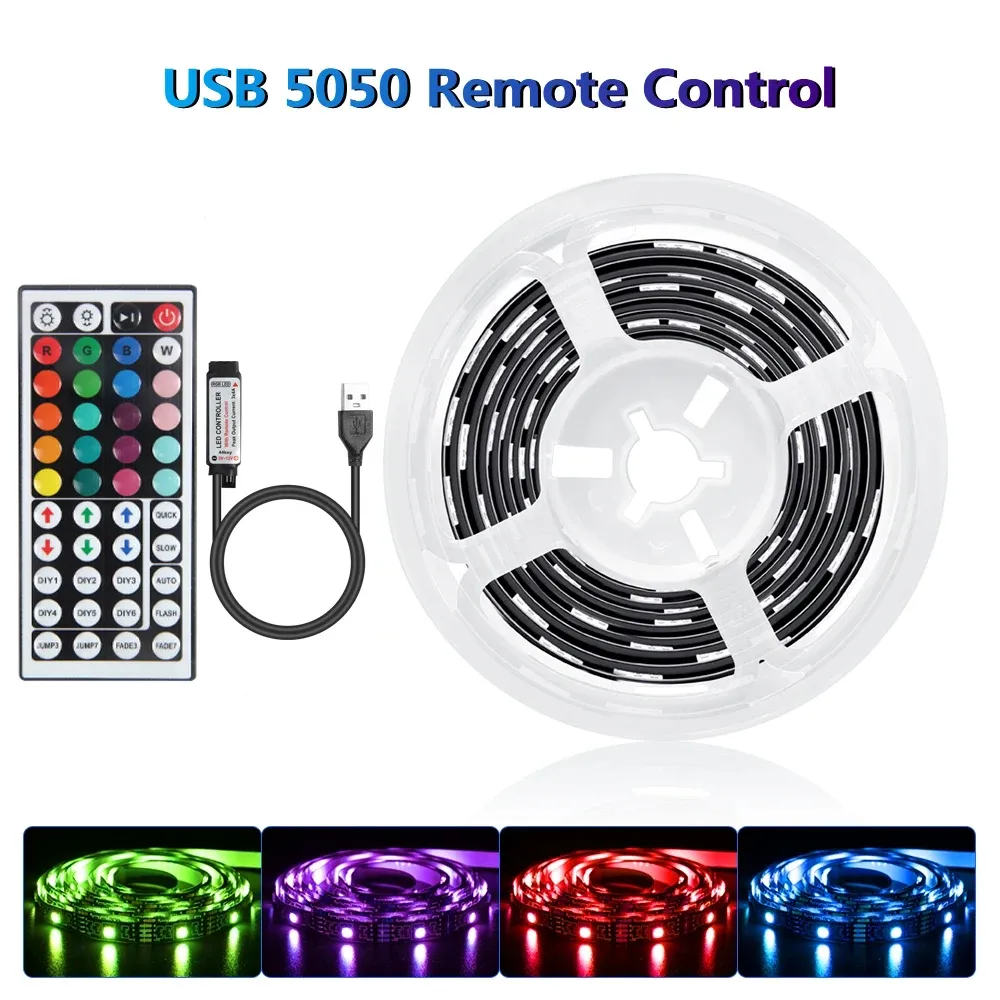 Bande Lumineuse LED Bluetooth RVB à 16 LED, Contrôle IR et par Application, USB, 5050, pour Chambre, Meuble TV et Salon 8